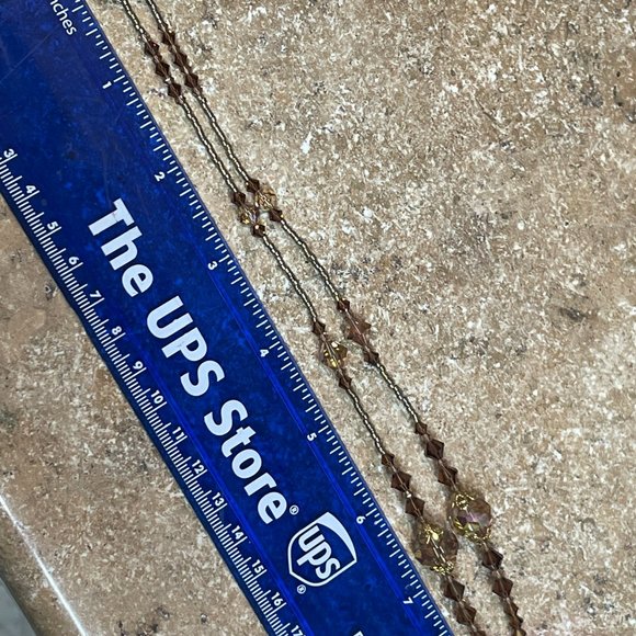 Handmade crystal rhinestone pendant, crystal necklace repurposed vintage brooch - Picture 6 of 7